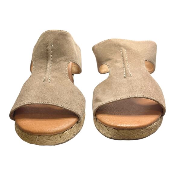ANDRE ASSOUS Alana Wedge Espadrilles Leather Sandals Spain EU 38 7.5 - Picture 3 of 9
